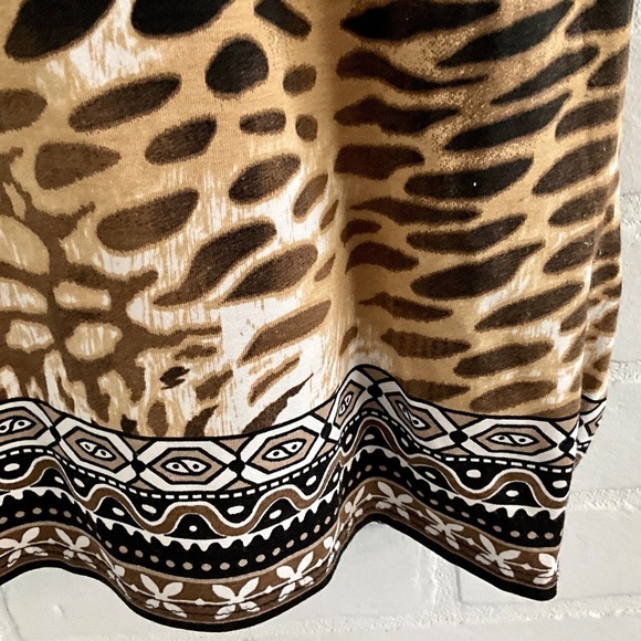 Vintage Y2K Tee Frank Lyman Animal mixed print shortsleeve Mobwife Size 12 - Picture 5 of 7